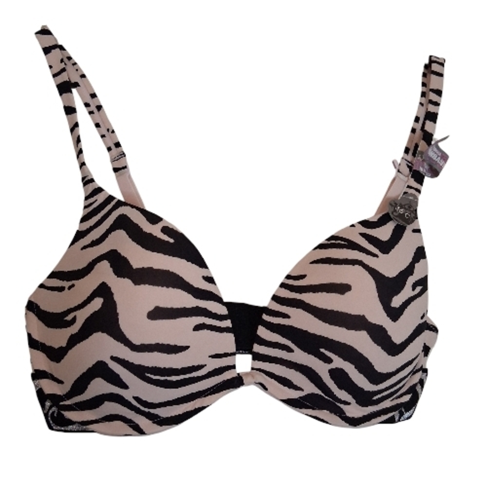 Lola & Coco by La Senza Zebra Print Push-Up Bra 36C NWT Convertible Racerback